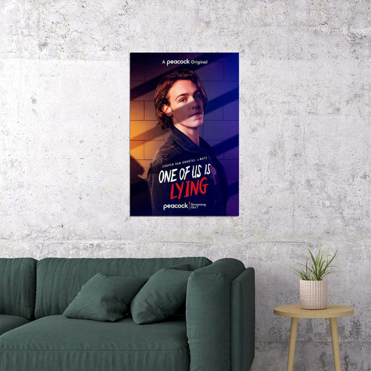One Of Us Is Lying Full Character Movie 2021 Blue And Red Poster Wall Art Print Home Wall Decor - xonomax