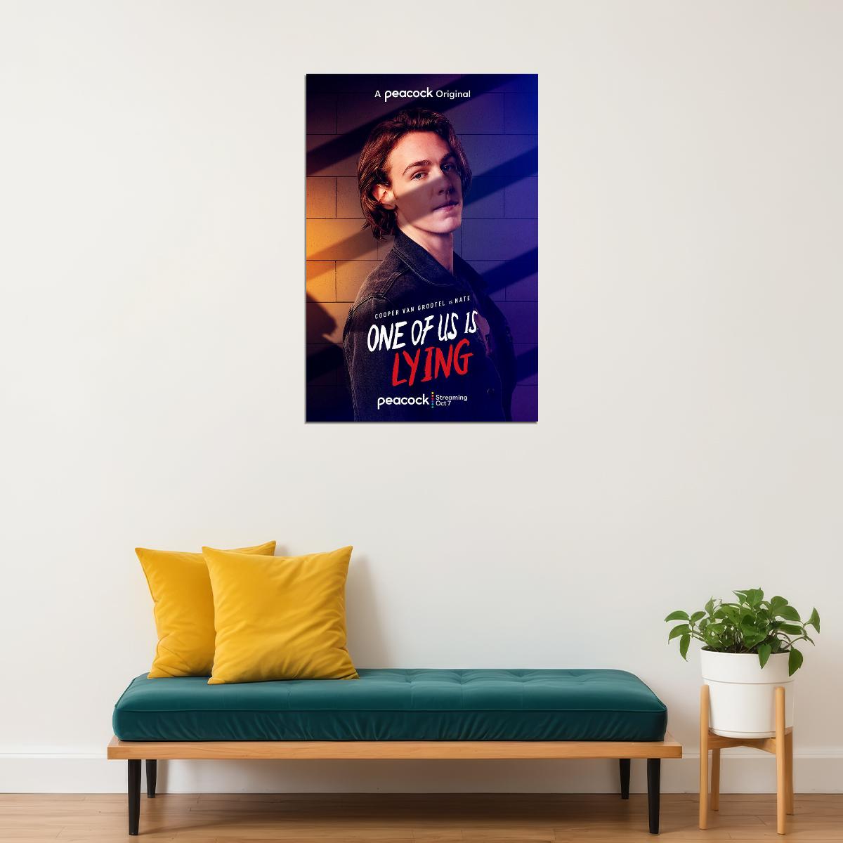 One Of Us Is Lying Full Character Movie 2021 Blue And Red Poster Wall Art Print Home Wall Decor - xonomax