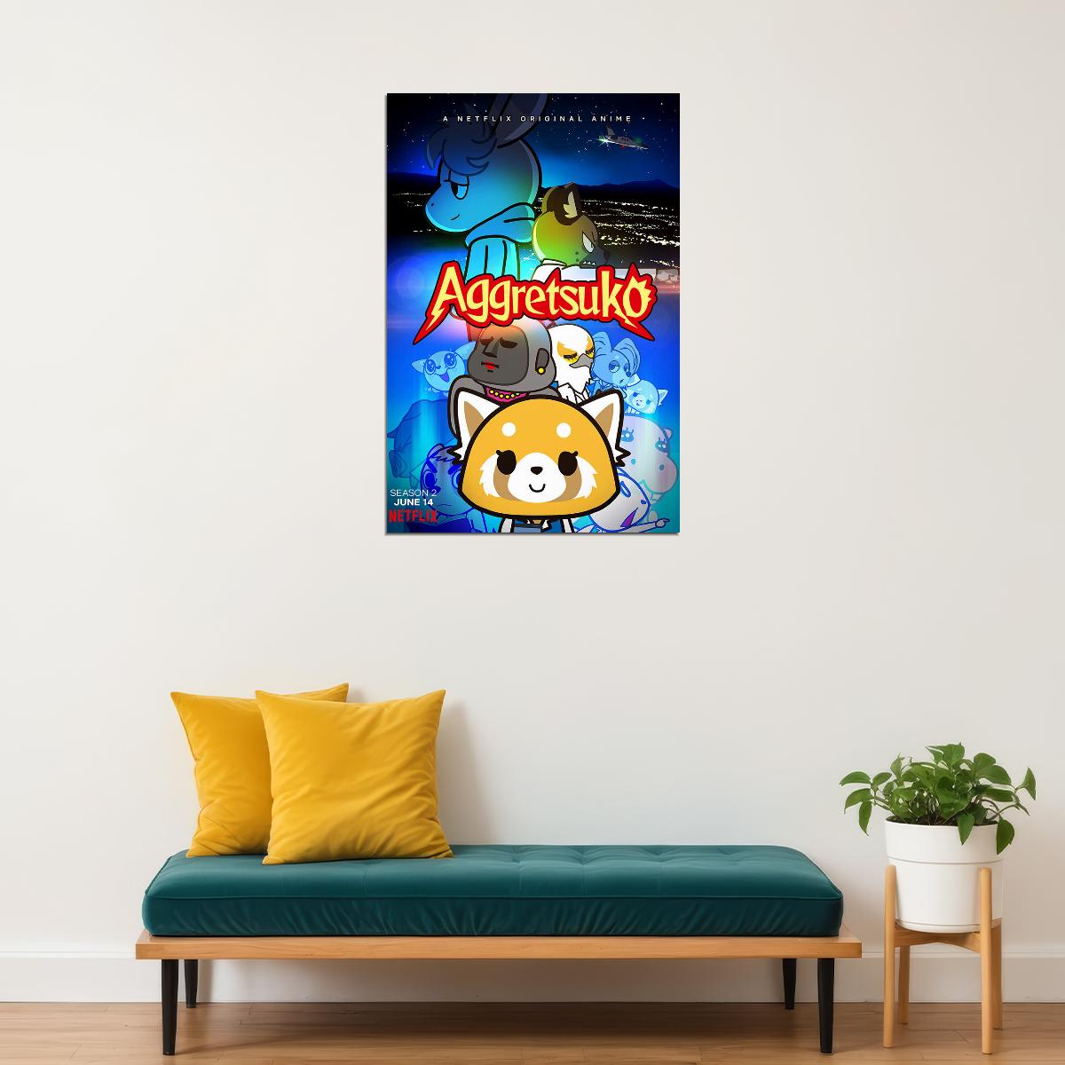 Aggretsuko 2 Movie 2021 Comedy Drama Animation Poster Wall Art Print Home Wall Decor - xonomax