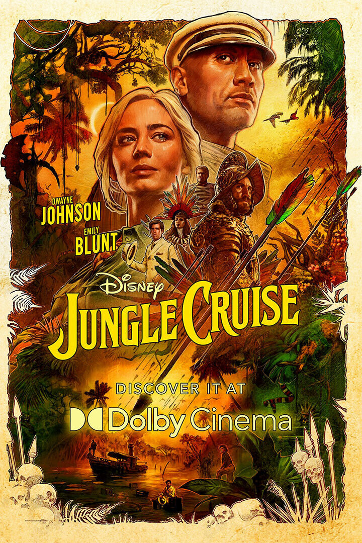 Jungle Cruise Full Character Movie 2021 Riverboat Poster Wall Art Print Home Wall Decor - xonomax