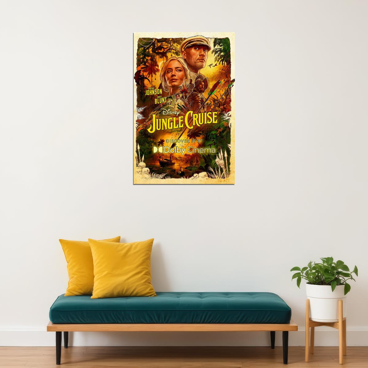 Jungle Cruise Full Character Movie 2021 Riverboat Poster Wall Art Print Home Wall Decor - xonomax