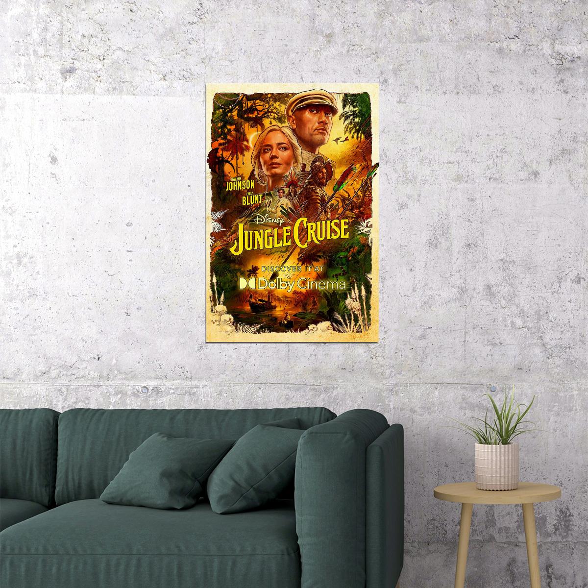 Jungle Cruise Full Character Movie 2021 Riverboat Poster Wall Art Print Home Wall Decor - xonomax