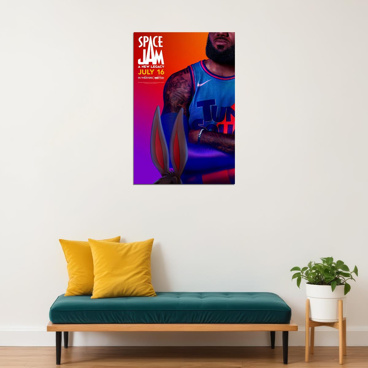 Space Jam A New Legacy Movie 2021 Animation Action Poster Wall Art Print Home Wall Decor - xonomax