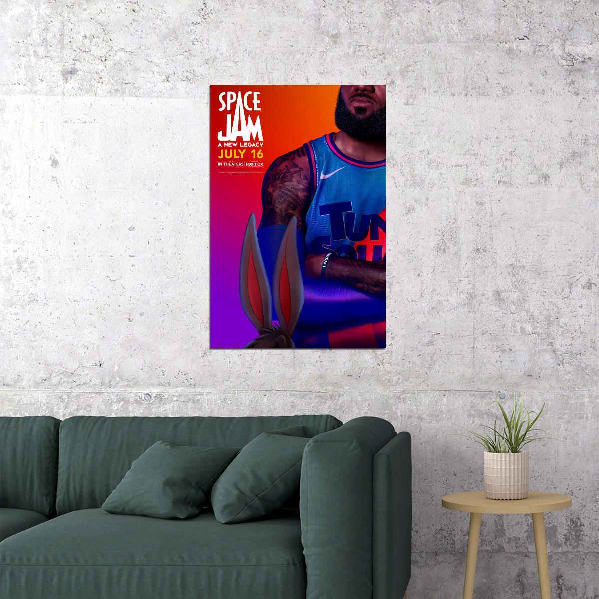 Space Jam A New Legacy Movie 2021 Animation Action Poster Wall Art Print Home Wall Decor - xonomax
