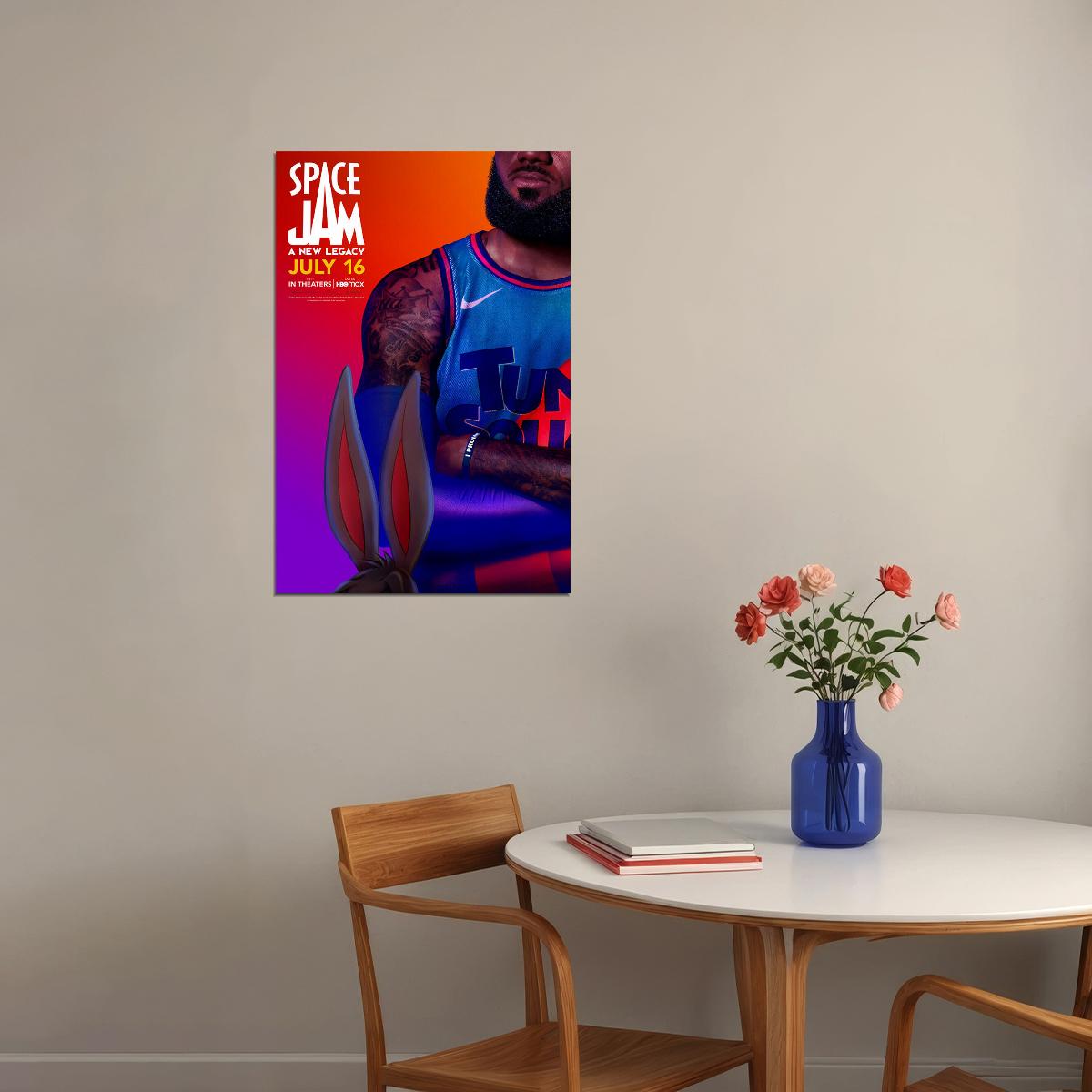 Space Jam A New Legacy Movie 2021 Animation Action Poster Wall Art Print Home Wall Decor - xonomax
