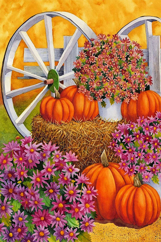 Harvest Bridge Autumn Pickup Truck Fall House Garden Flag Poster Wall Art Print Home Wall Decor - xonomax