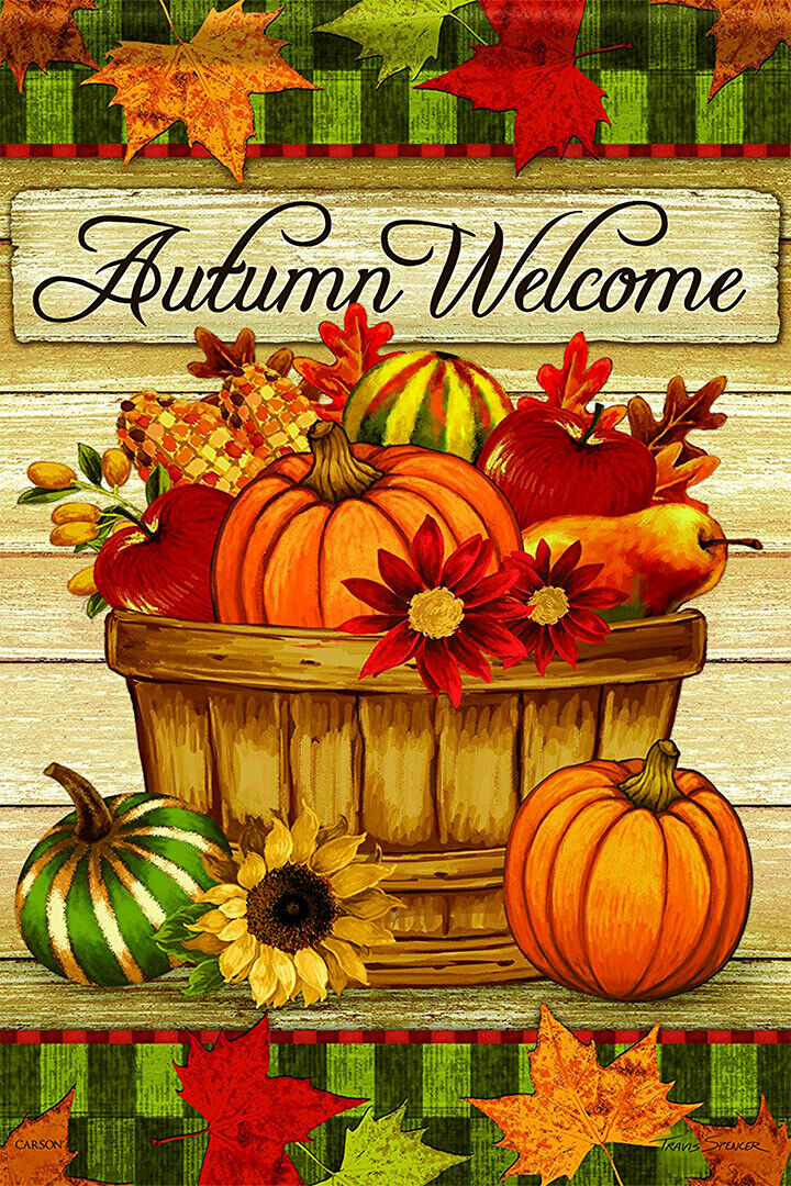 Pumpkin Welcome Garden Thanksgiving House Garden Flag Poster Wall Art Print Home Wall Decor - xonomax