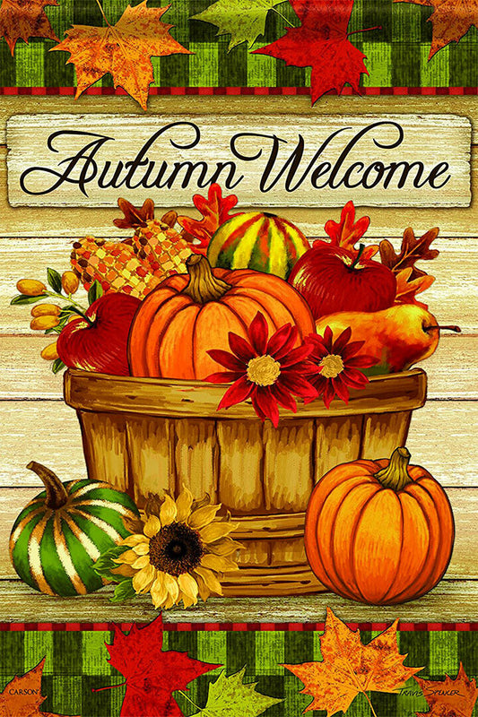 Pumpkin Welcome Garden Thanksgiving House Garden Flag Poster Wall Art Print Home Wall Decor - xonomax