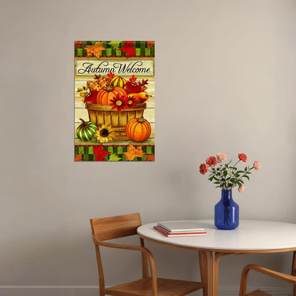 Pumpkin Welcome Garden Thanksgiving House Garden Flag Poster Wall Art Print Home Wall Decor - xonomax
