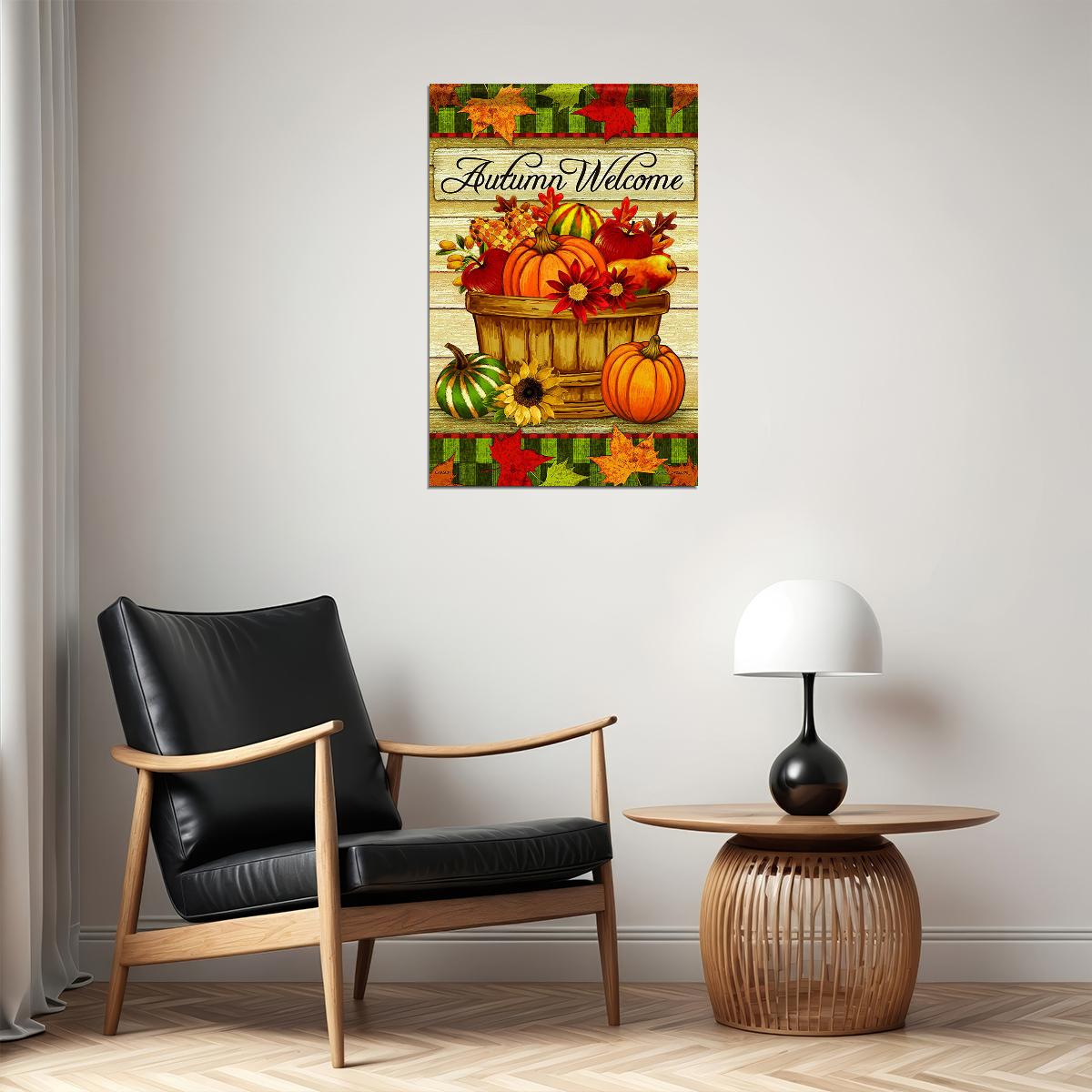 Pumpkin Welcome Garden Thanksgiving House Garden Flag Poster Wall Art Print Home Wall Decor - xonomax