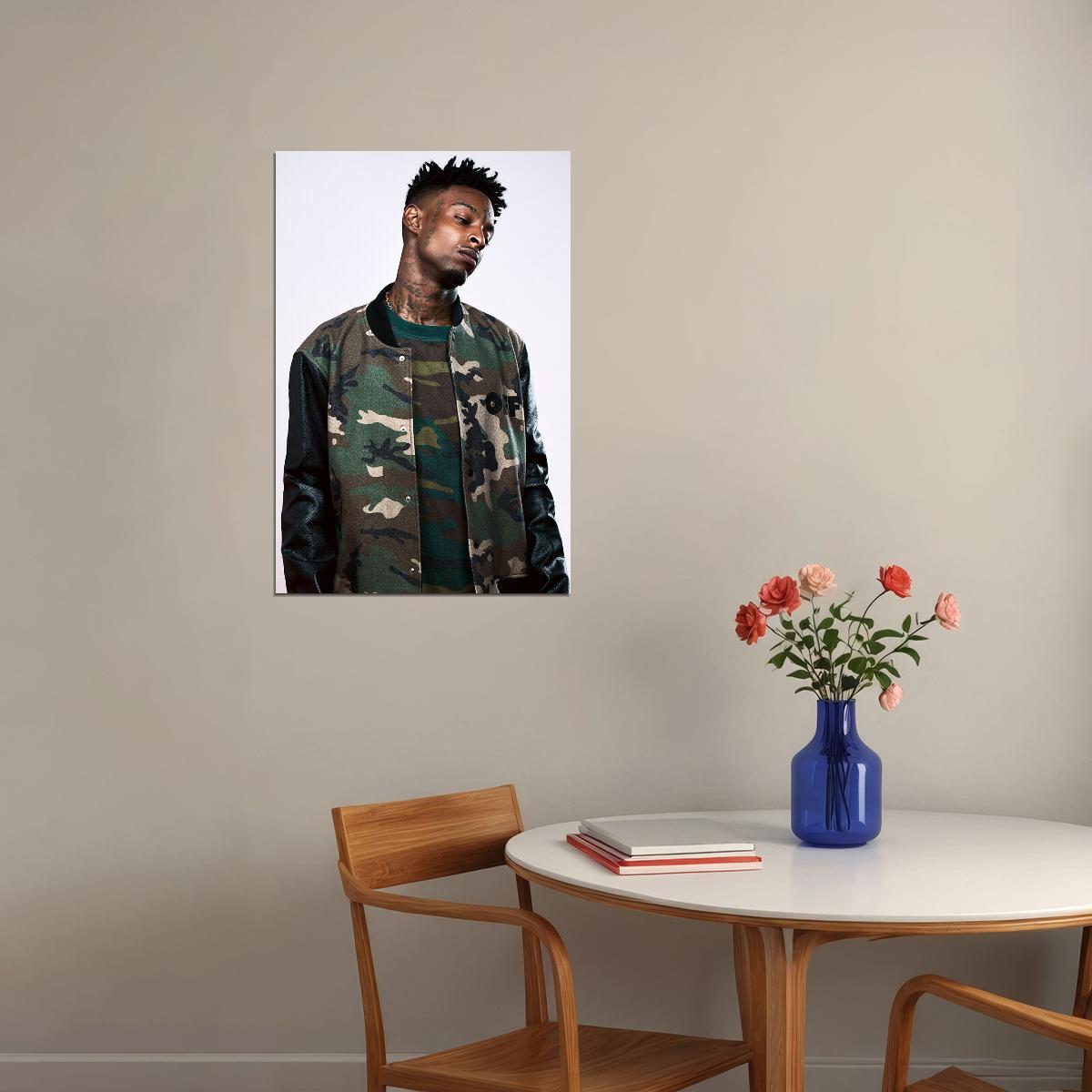 21 Savage Celebrity Singer Rap Music Idol Poster Wall Art Print Home Wall Decor - xonomax