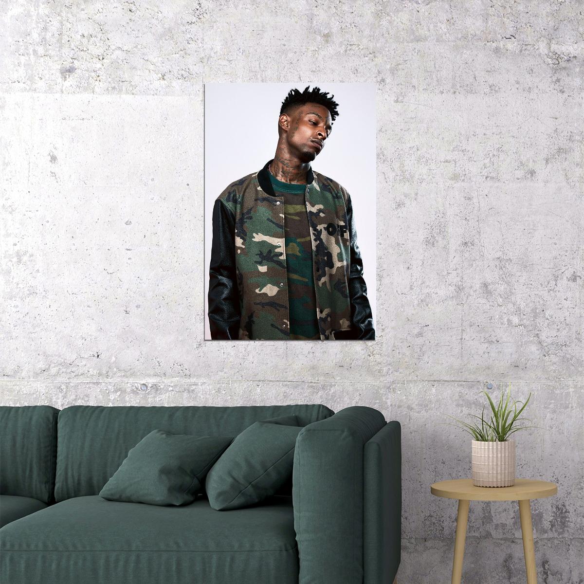 21 Savage Celebrity Singer Rap Music Idol Poster Wall Art Print Home Wall Decor - xonomax