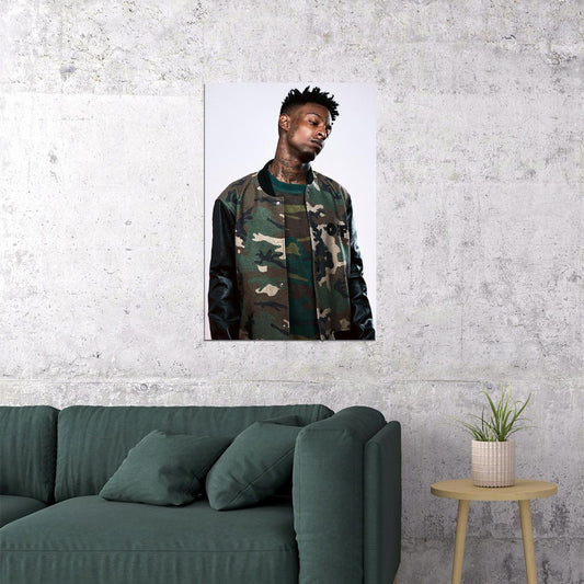 21 Savage Celebrity Singer Rap Music Idol Poster Wall Art Print Home Wall Decor - xonomax