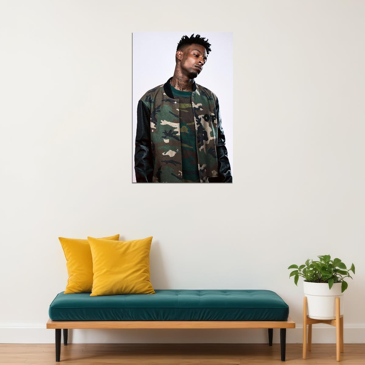 21 Savage Celebrity Singer Rap Music Idol Poster Wall Art Print Home Wall Decor - xonomax