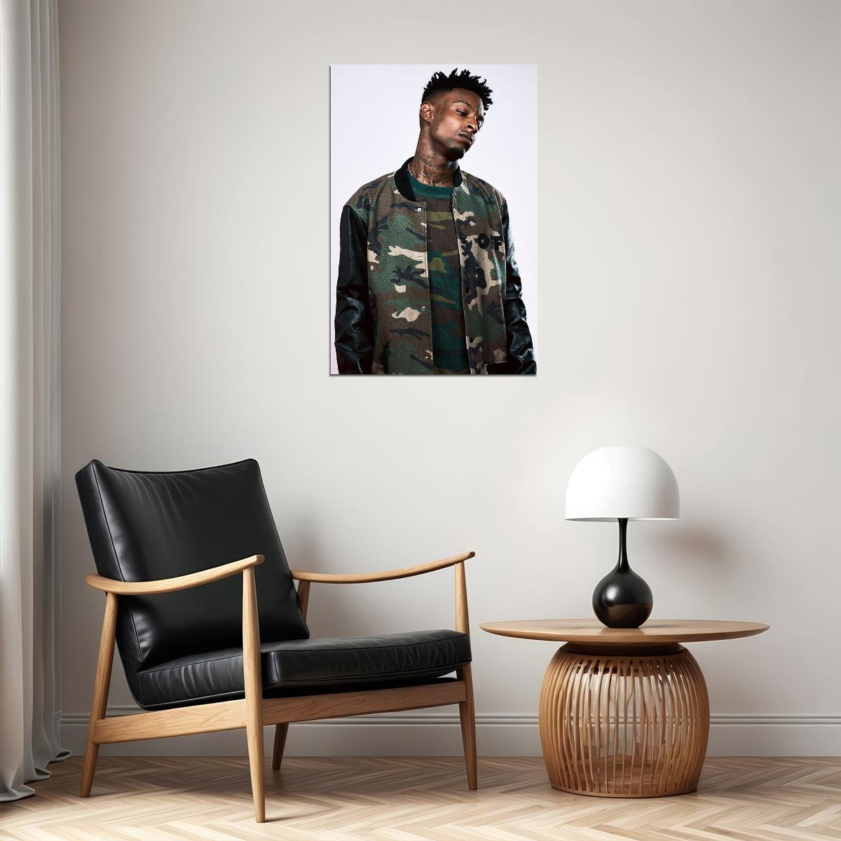21 Savage Celebrity Singer Rap Music Idol Poster Wall Art Print Home Wall Decor - xonomax