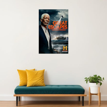 Great Escapes With Morgan Freeman Movie Poster Wall Art Print Home Wall Decor - xonomax