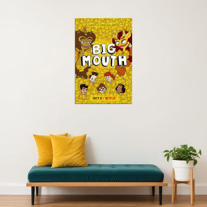 Big Mouth Full Character Movie Animasyon Poster Wall Art Print Home Wall Decor - xonomax