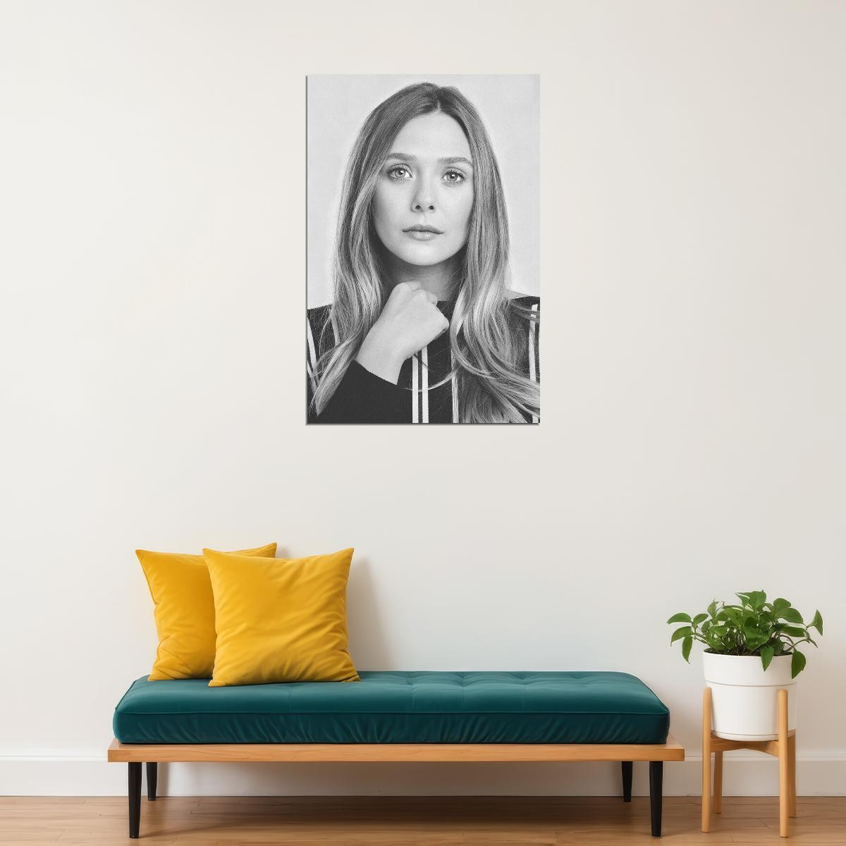 Elizabeth Olsen American Tv Series Actress Famous Artist Poster Wall Art Print Home Wall Decor - xonomax