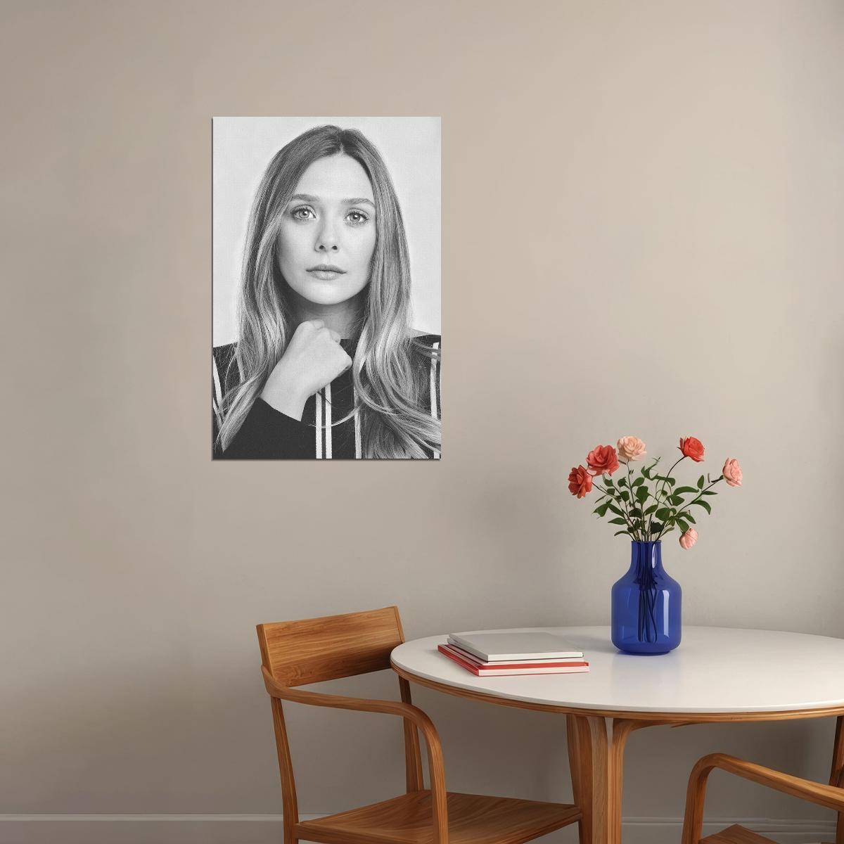 Elizabeth Olsen American Tv Series Actress Famous Artist Poster Wall Art Print Home Wall Decor - xonomax