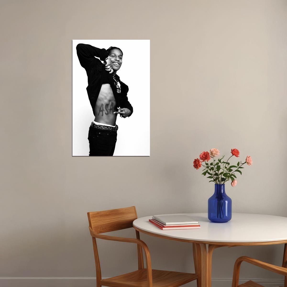 Asap American Male Singer Rap Musician Artist Poster Wall Art Print Home Wall Decor - xonomax