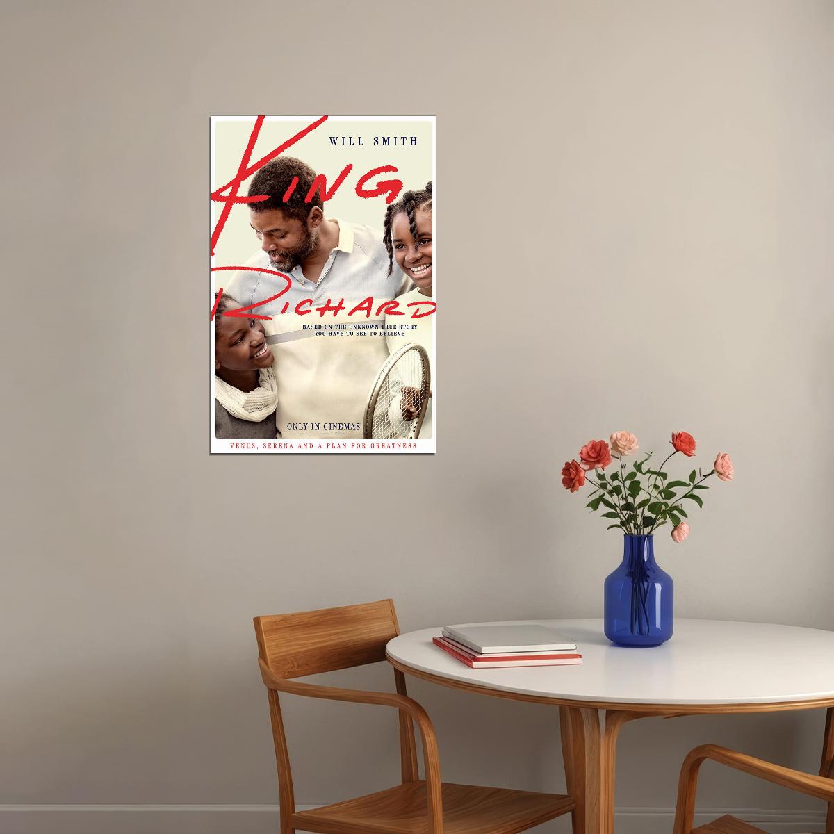 King Richard Movie Drama Biography Sports Poster Wall Art Print Home Wall Decor - xonomax