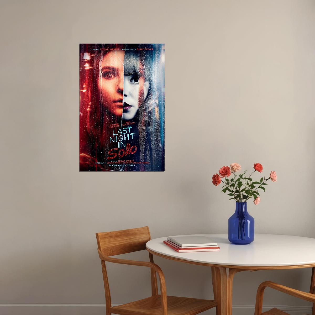 Last Night In Soho Movie Drama Horror Mystery Poster Wall Art Print Home Wall Decor - xonomax