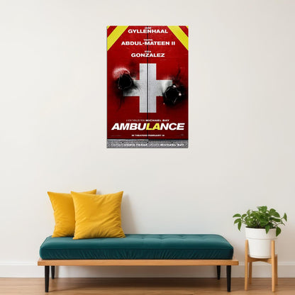 Ambulance Movie Action Crime Drama Poster Wall Art Print Home Wall Decor - xonomax