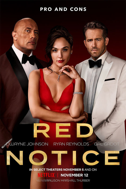 Red Notice Movie Action Adventure Thriller Poster Wall Art Print Home Wall Decor - xonomax