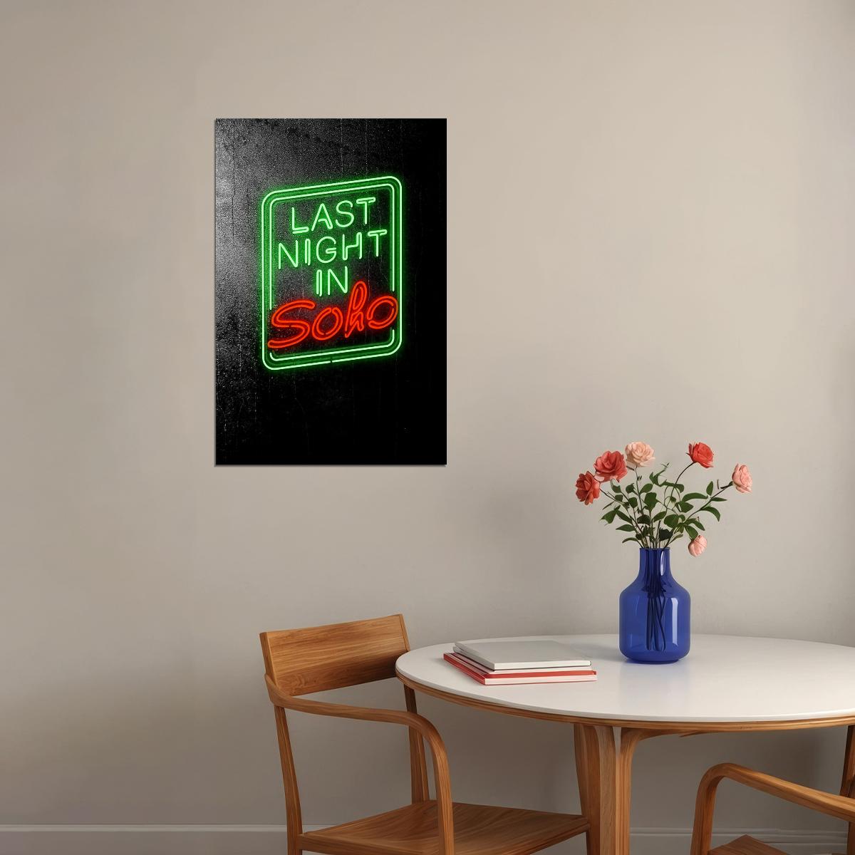 Last Night In Soho Movie Drama Horror Mystery Poster Wall Art Print Home Wall Decor - xonomax