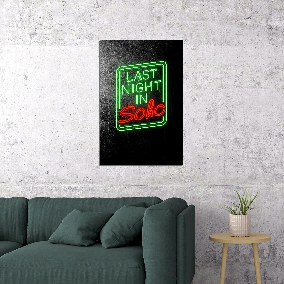 Last Night In Soho Movie Drama Horror Mystery Poster Wall Art Print Home Wall Decor - xonomax