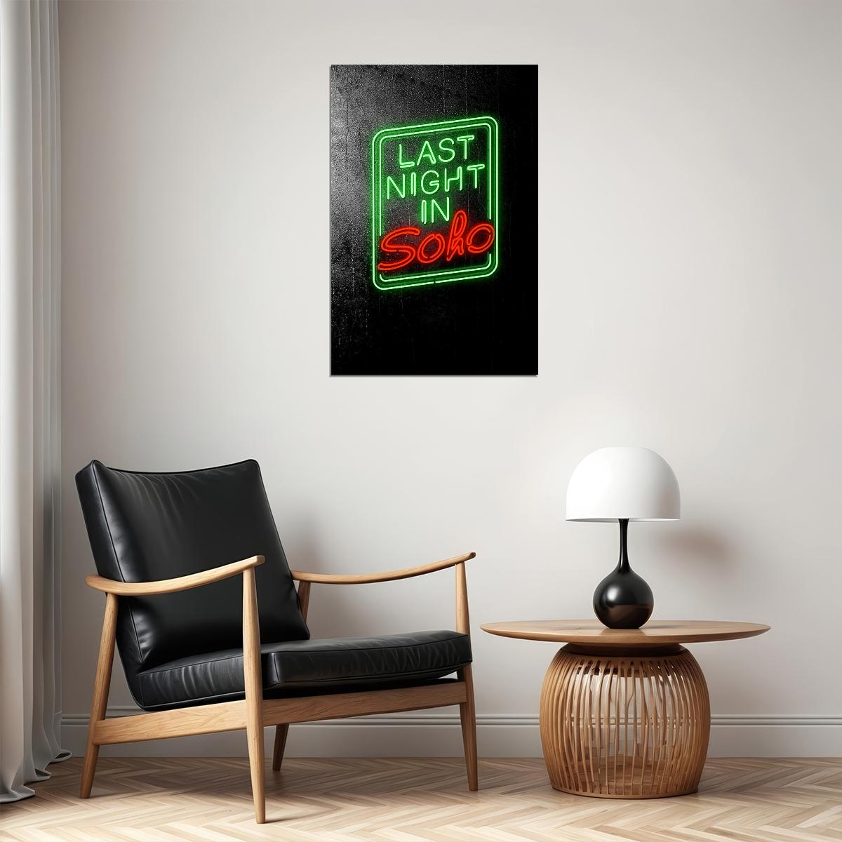 Last Night In Soho Movie Drama Horror Mystery Poster Wall Art Print Home Wall Decor - xonomax