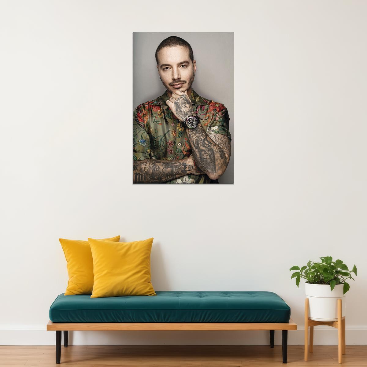 J Balvin Award-winning Colombian Artist Poster Wall Art Print Home Wall Decor - xonomax
