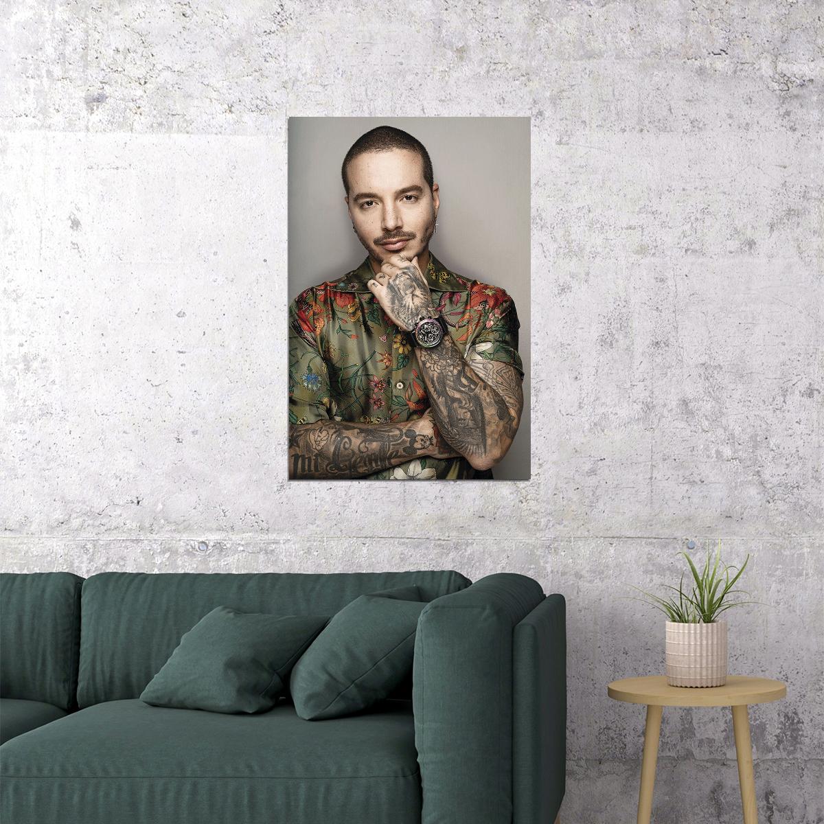 J Balvin Award-winning Colombian Artist Poster Wall Art Print Home Wall Decor - xonomax