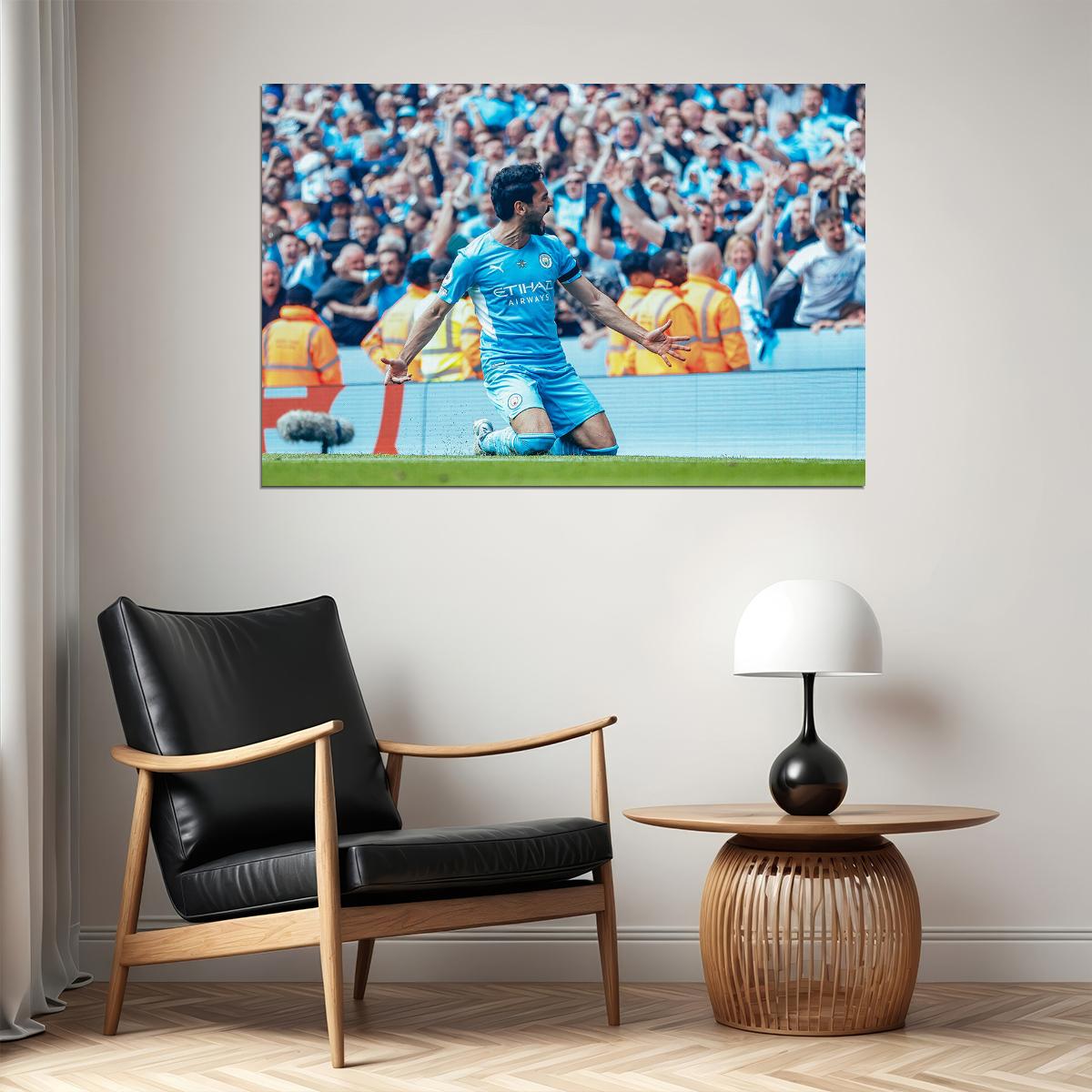 Ilkay Gundogan Manchester League Champions 2021/22 Poster Wall Art Print Home Wall Decor - xonomax