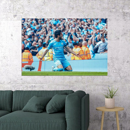 Ilkay Gundogan Manchester League Champions 2021/22 Poster Wall Art Print Home Wall Decor - xonomax