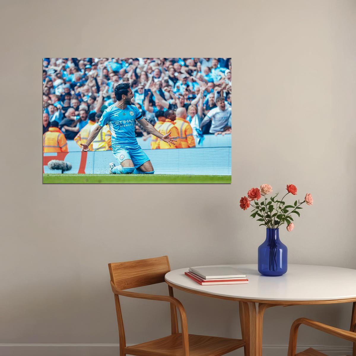 Ilkay Gundogan Manchester League Champions 2021/22 Poster Wall Art Print Home Wall Decor - xonomax
