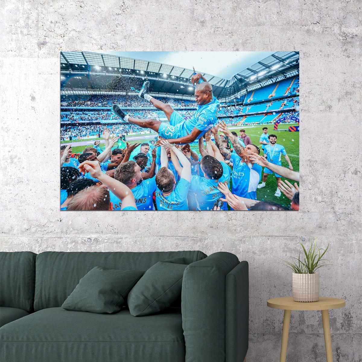 Fernandinho Manchester League Champions 2021/22 Poster Wall Art Print Home Wall Decor - xonomax