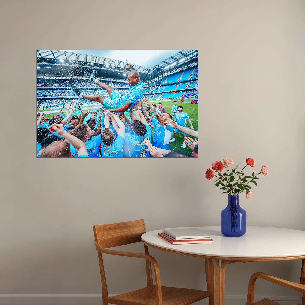 Fernandinho Manchester League Champions 2021/22 Poster Wall Art Print Home Wall Decor - xonomax