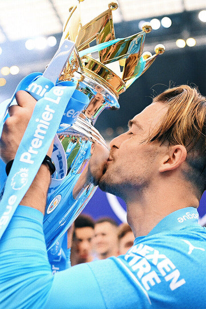 Jack Grealish Manchester League Champions 2021/22 Poster Wall Art Print Home Wall Decor - xonomax