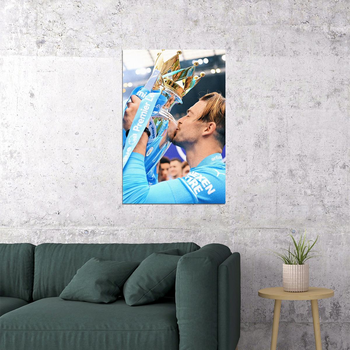 Jack Grealish Manchester League Champions 2021/22 Poster Wall Art Print Home Wall Decor - xonomax