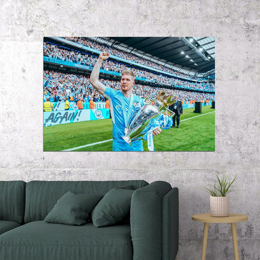 Kevin De Bruyne Manchester Champions 2021/22 Poster Wall Art Print Home Wall Decor - xonomax
