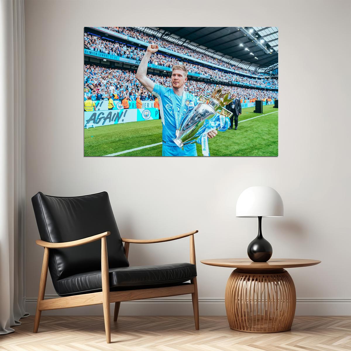 Kevin De Bruyne Manchester Champions 2021/22 Poster Wall Art Print Home Wall Decor - xonomax