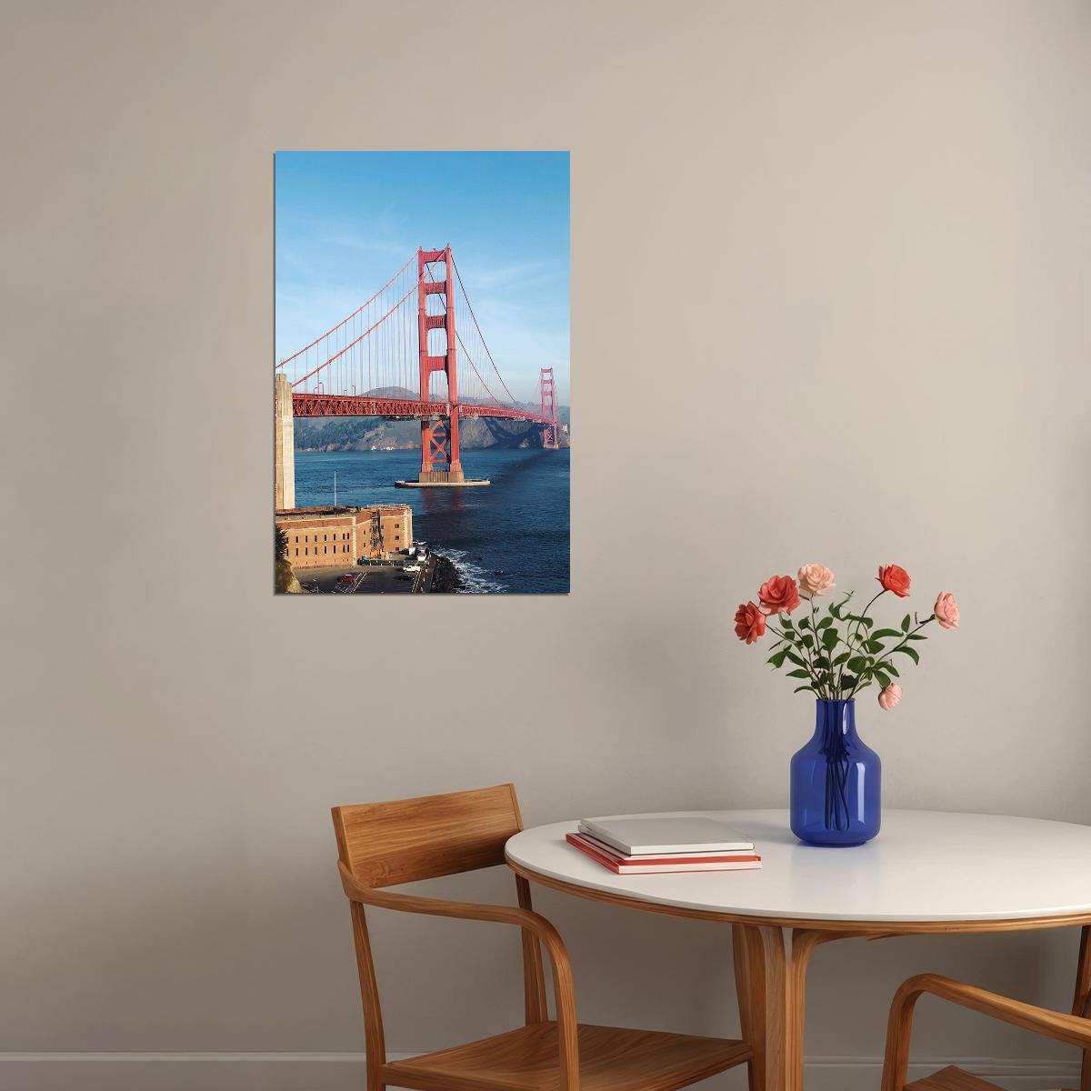 Golden Gate Bridge San Francisco Travel Landscape Poster Wall Art Print Home Wall Decor - xonomax