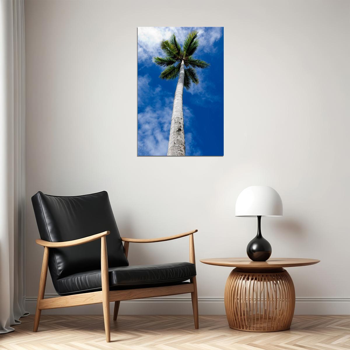 Simple Palm Tree Coastal Sky Landscape Poster Wall Art Print Home Wall Decor - xonomax
