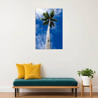 Simple Palm Tree Coastal Sky Landscape Poster Wall Art Print Home Wall Decor - xonomax