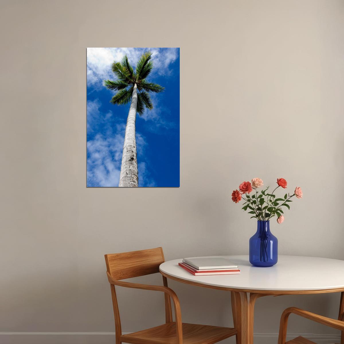 Simple Palm Tree Coastal Sky Landscape Poster Wall Art Print Home Wall Decor - xonomax