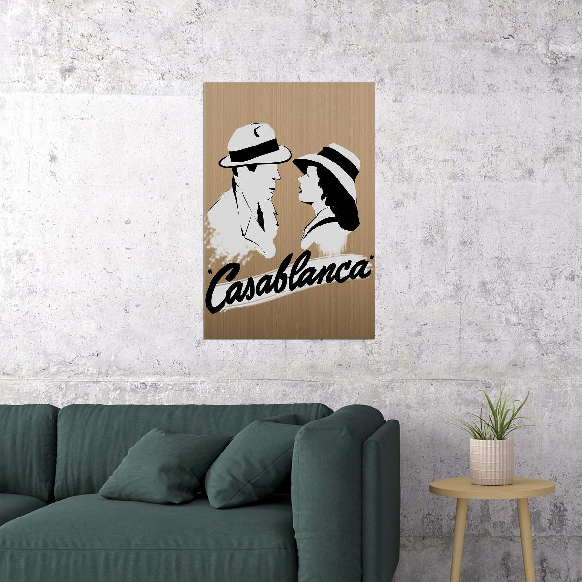 Casablanca Minimal Rick Blaine Ilsa Lund Victor Laszlo Crime Poster Wall Art Print Home Wall Decor