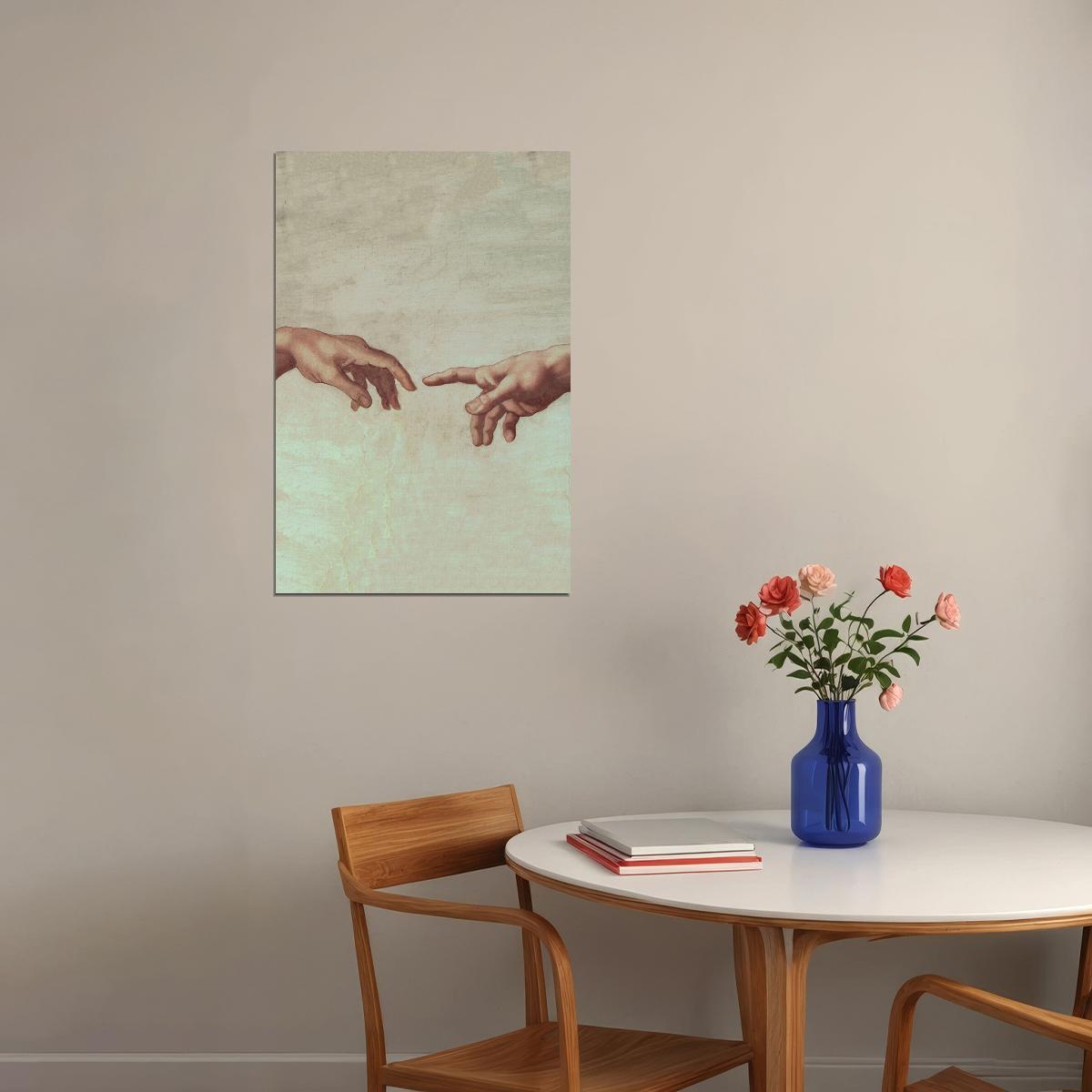 Creation Of Adam Hand Of God Classical Religion Poster Wall Art Print Home Wall Decor - xonomax