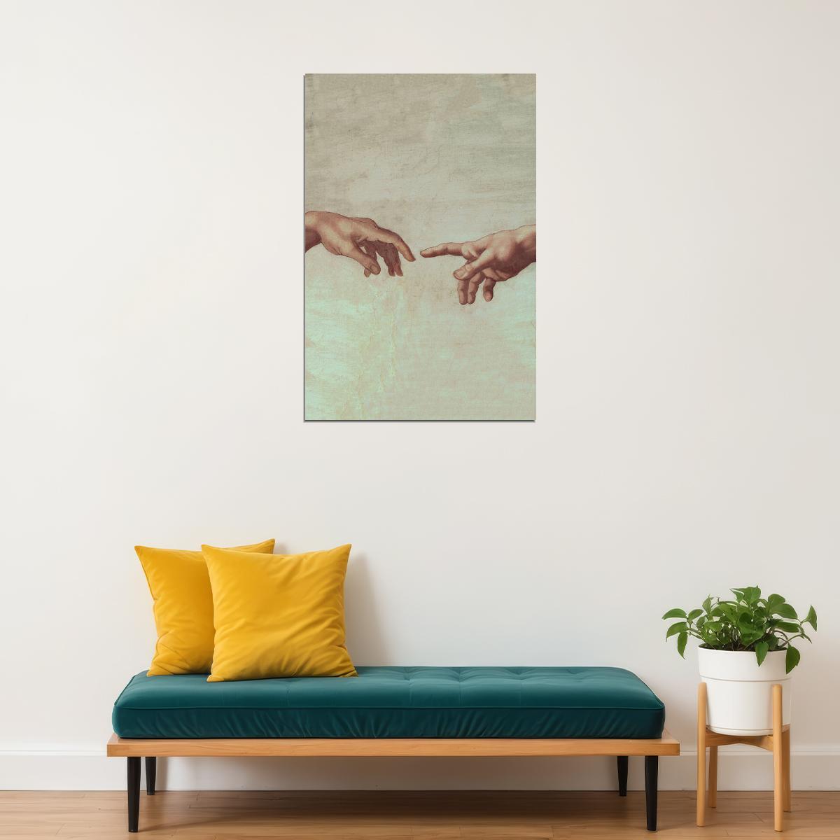 Creation Of Adam Hand Of God Classical Religion Poster Wall Art Print Home Wall Decor - xonomax