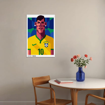 Neymar Brazilian Footballer Cartoon Sports Poster Wall Art Print Home Wall Decor - xonomax
